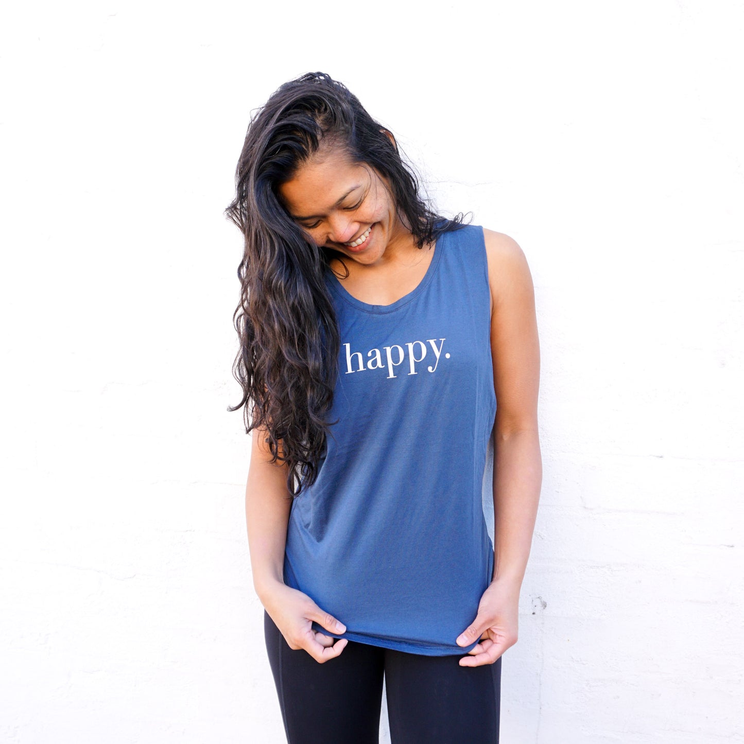 Happy Muscle tank Atlantic blue