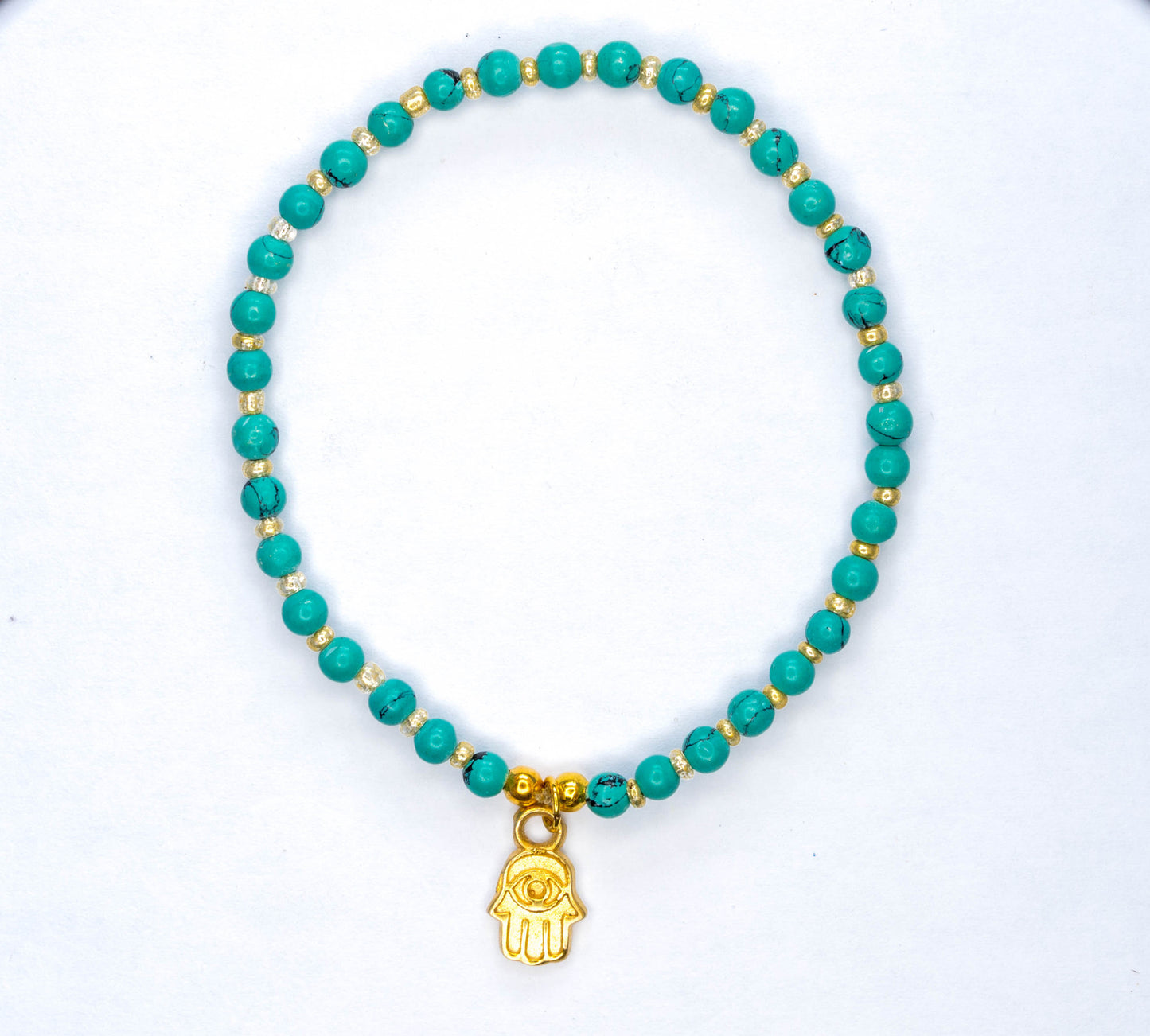 Turquoise mini Hamsa bracelet