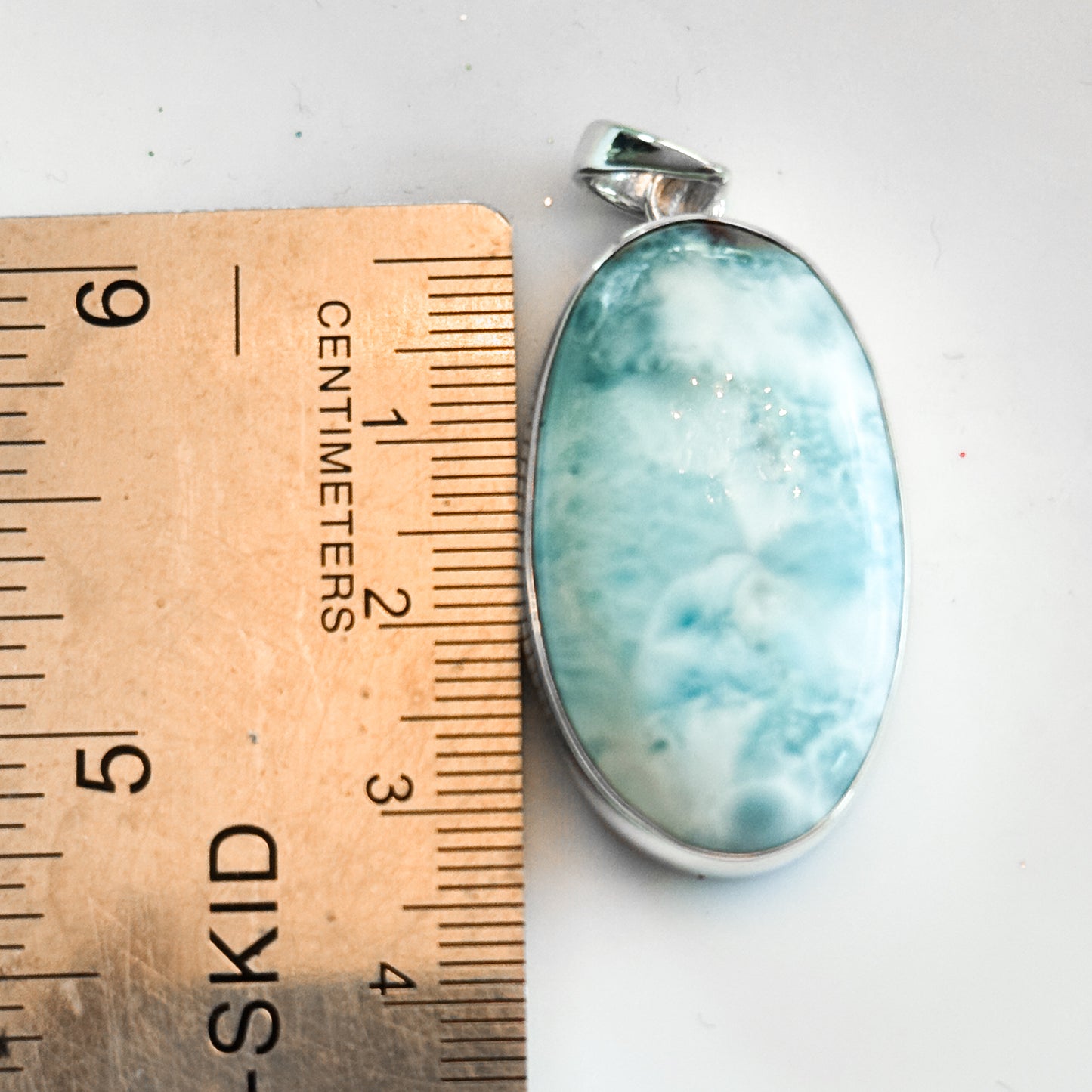 Larimar Large Pendant with Sterling Silver