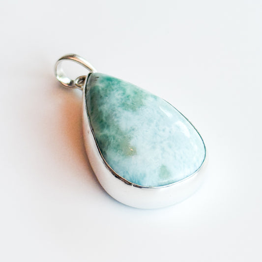 Large Pear Shaped Larimar Pendant