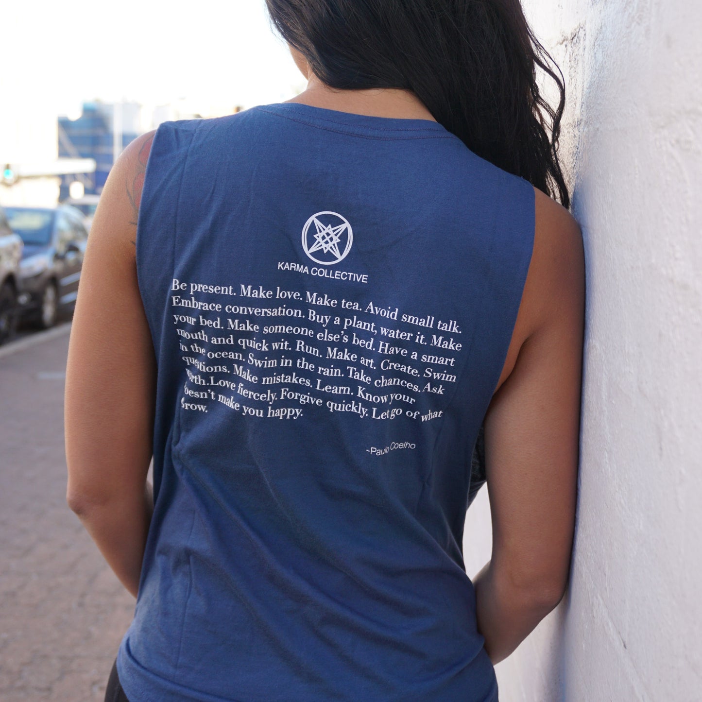 Happy Muscle tank Atlantic blue