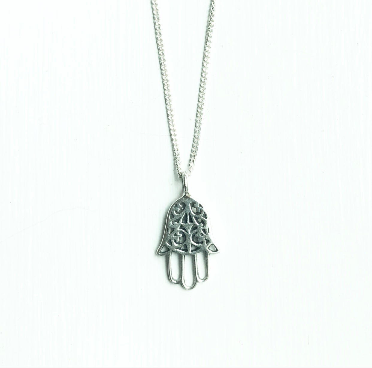 Sterling Silver Hamsa Necklace