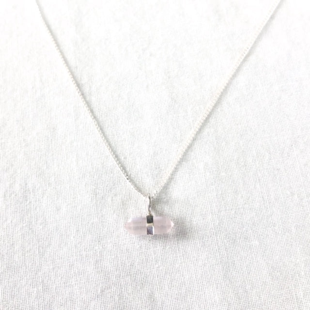 Juliet Rose Quartz prism necklace